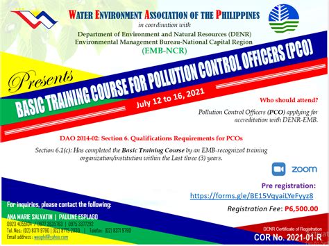 Basic Training for Pollution Control Officer – Water .